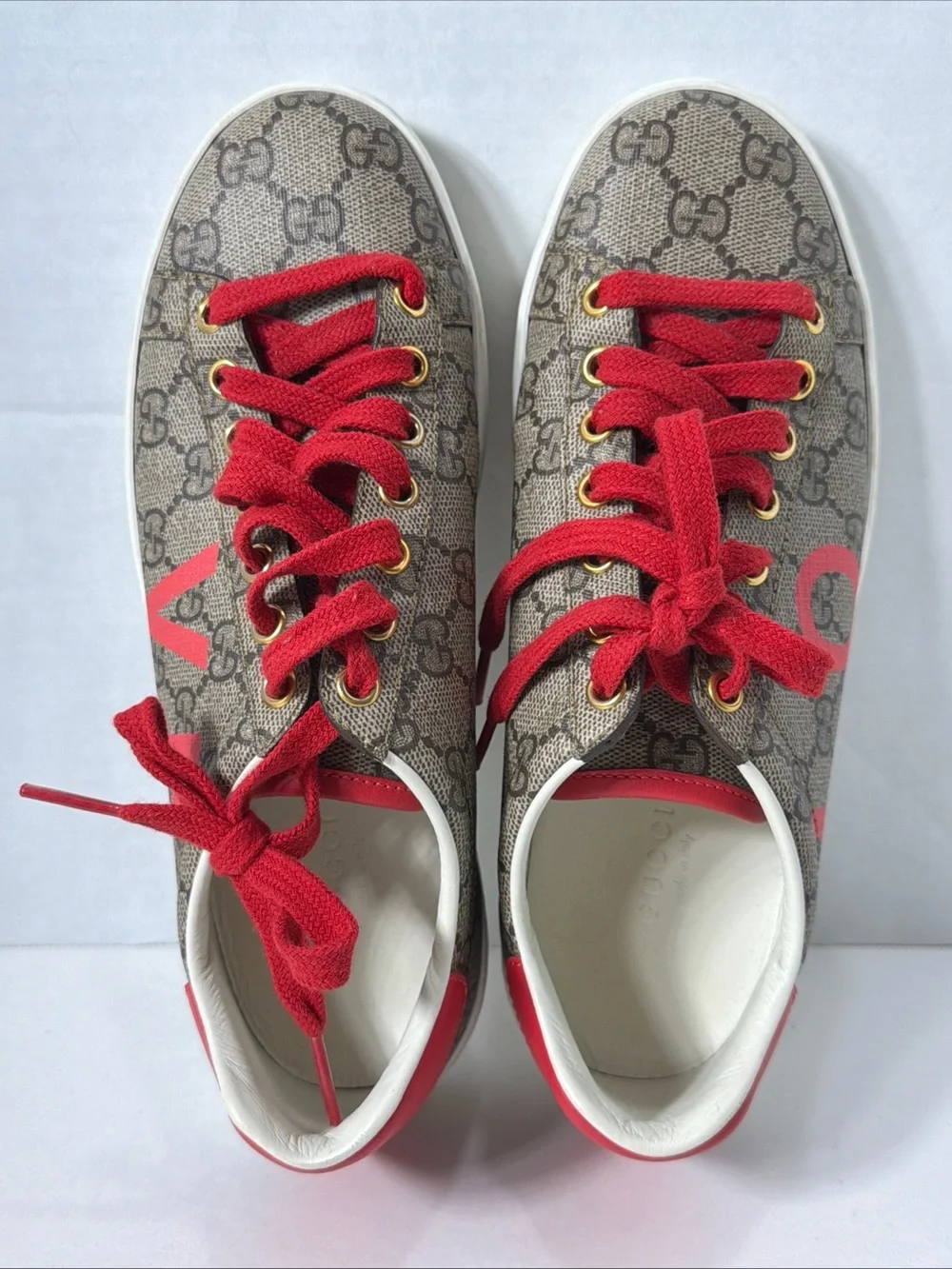 Gucci ACE VALENTINE’S DAY GG CANVAS WOMEN’S SNEAKERS Size EU 35.5 US 5.5-6 VGC - Picture 5 of 15